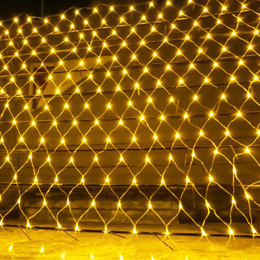 3x3m 6x4m 10x1m LED Net Mesh String Lights Outdoor Window Curtain Fairy Light Christmas Tree Bush Net Light for Garden Decor