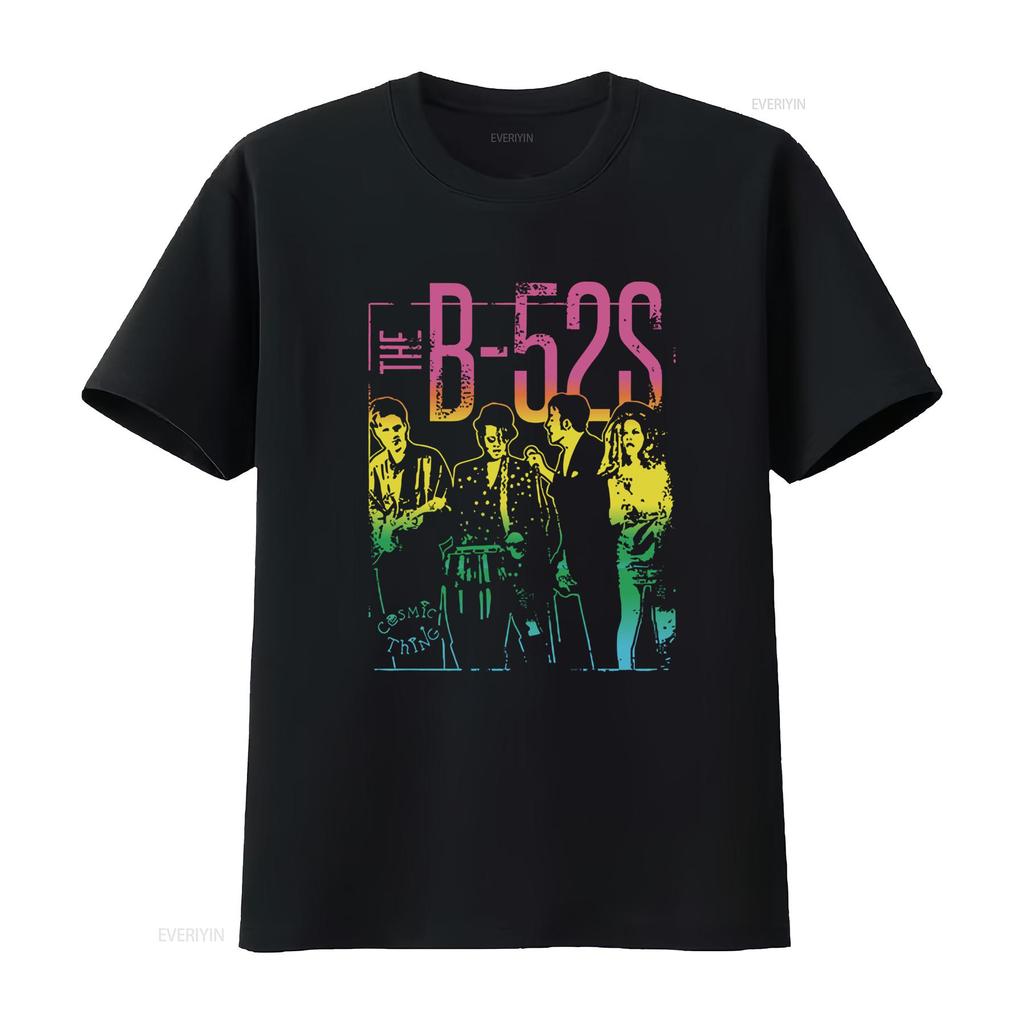 Maglietta con Foto della Band Copertina dell'Album Cosmic Thing dei B-52 Stile Rock Retrò per Appassionati di Musica vintage Lavata alla Moda Leggermente Casual