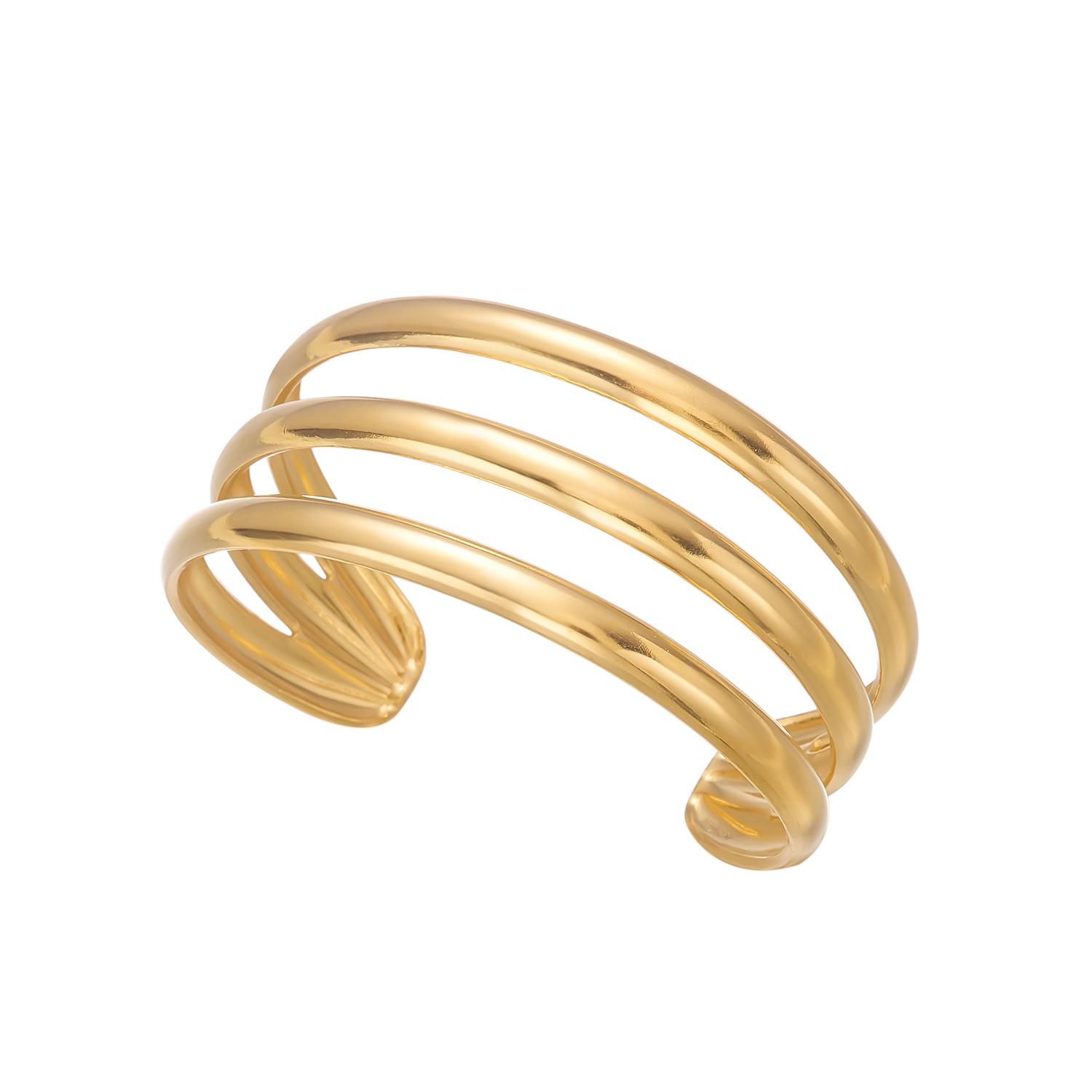 

Minimalist Irregular Stainless Steel Bangle For Women Textured Metal Cuff Bracelet Non-Tarnish Jewelry