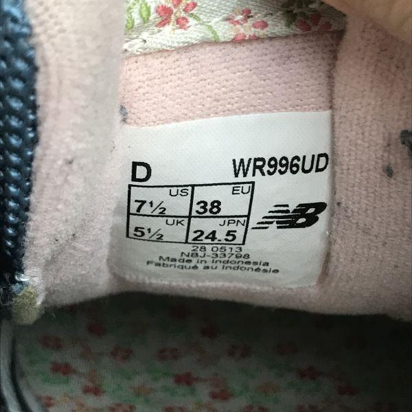 New Balance WR996UD Floral Insole Sneakers 7.5 24.5 Women Blue White Red