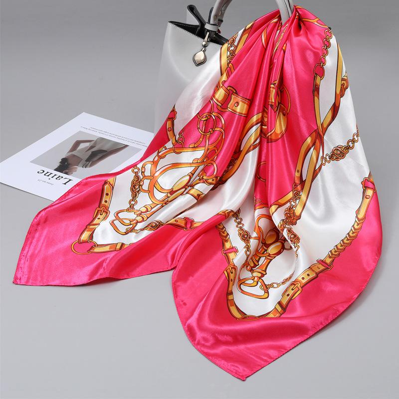 90 Square Scarves, Silk Scarves, Women's New Spring and Summer High-end Sense Versatile, Thin Scarves, Shawls Outside