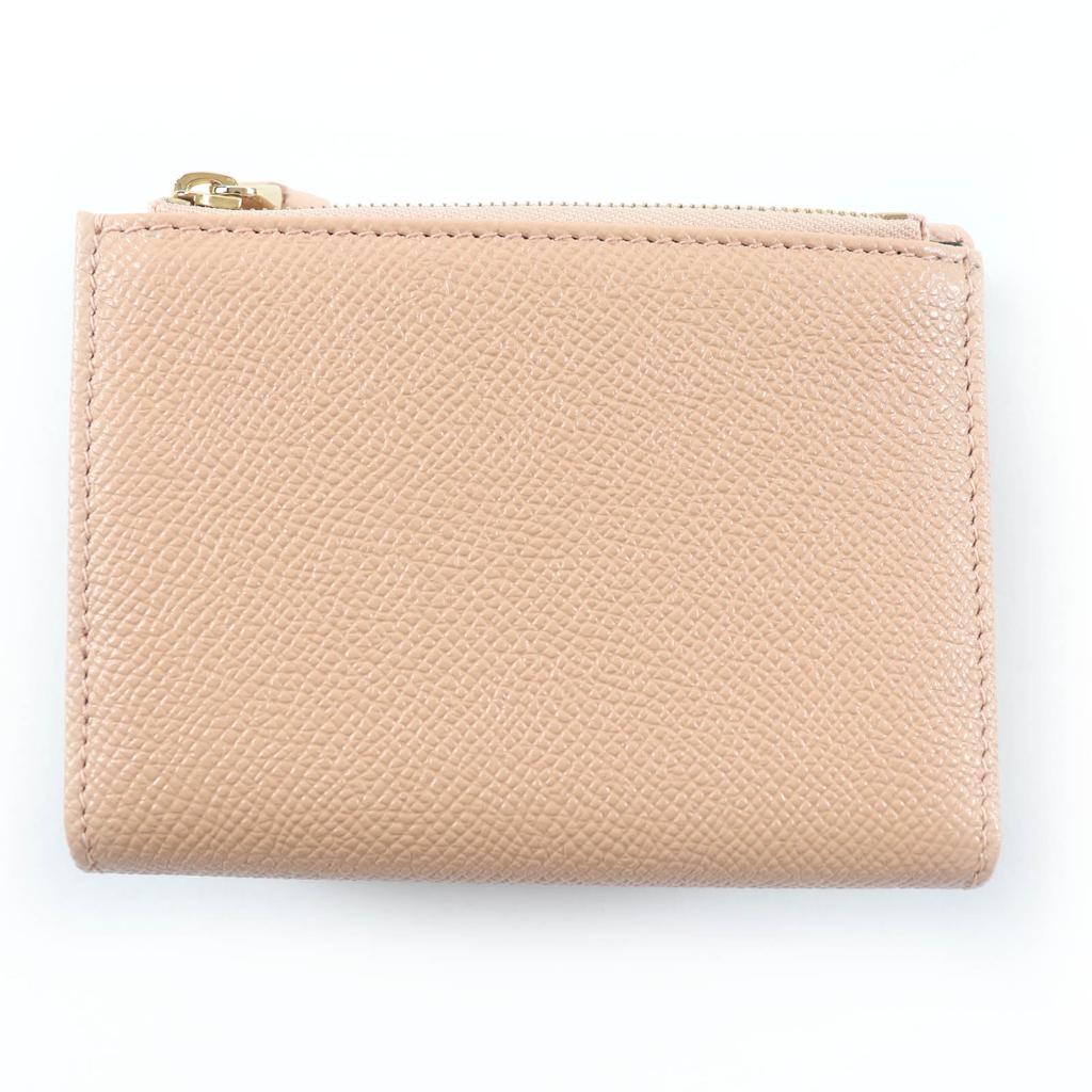 Pristine BVLGARI Bulgari Bulgari Logo Clip Leather Compact Wallet Pink 293178 Used