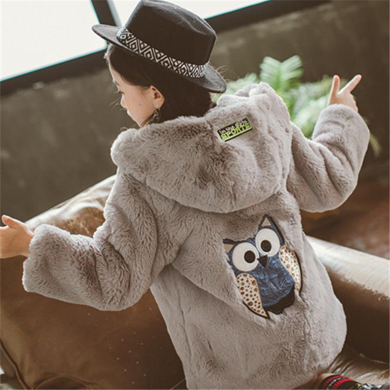 

Детская одежда Зимняя одежда для девочек Меховые свитера Хлопковые куртки с толстым бархатом Пальто 160