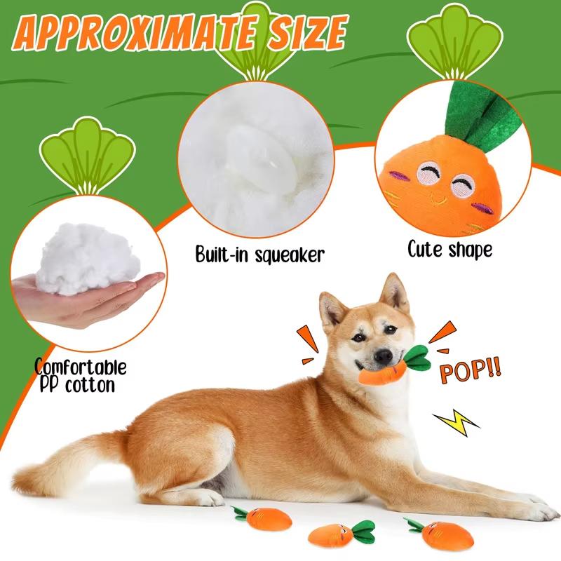 Pet Dog Chew Teeth Cleaning Pet Toys Carrot chicken leg shape Plush Toys Supplies Dog Squeaky Toys Pets Training Accessories