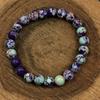 8mm Natural Purple Copper Turquoise Gemstone Round Beads Jewelry Handmade Purple And Blue Stone Stretch Bracelet 7.5" RBB-84