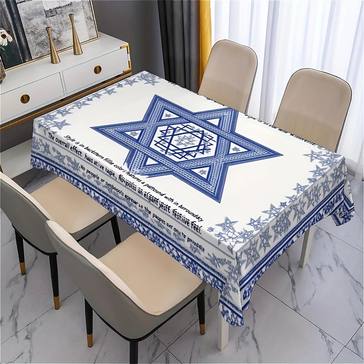 Davidster Rechthoekige Tafelkleed voor Tafeldecoratie Huis Keuken Eetkamer Waterdicht Herbruikbaar Tafelkleed voor Tafels Eetkamer 140x140cm