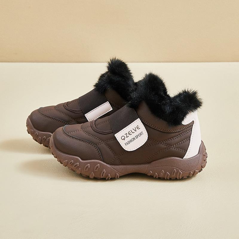 Warm Fuzzy Snow Boots for Women Comfortable Ankle Boot With Fur Lined Faux Leather Anti-Slip Winter Shoes Women's Outdoor Casual Walking Short Booties