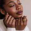 Geometric Irregular Design Pavé Set Colored Zircon Ring - High-End European and American Fashion Trend