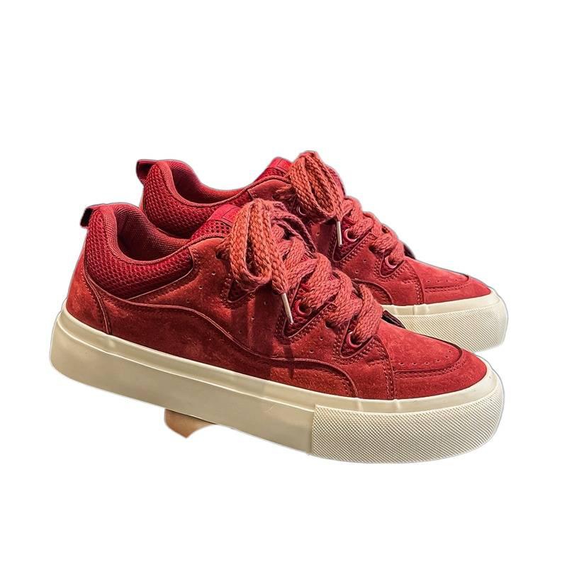 Sub New Bread Shoes Tide Skateboard Shoes Niche Design Hong Kong Style Angola Red