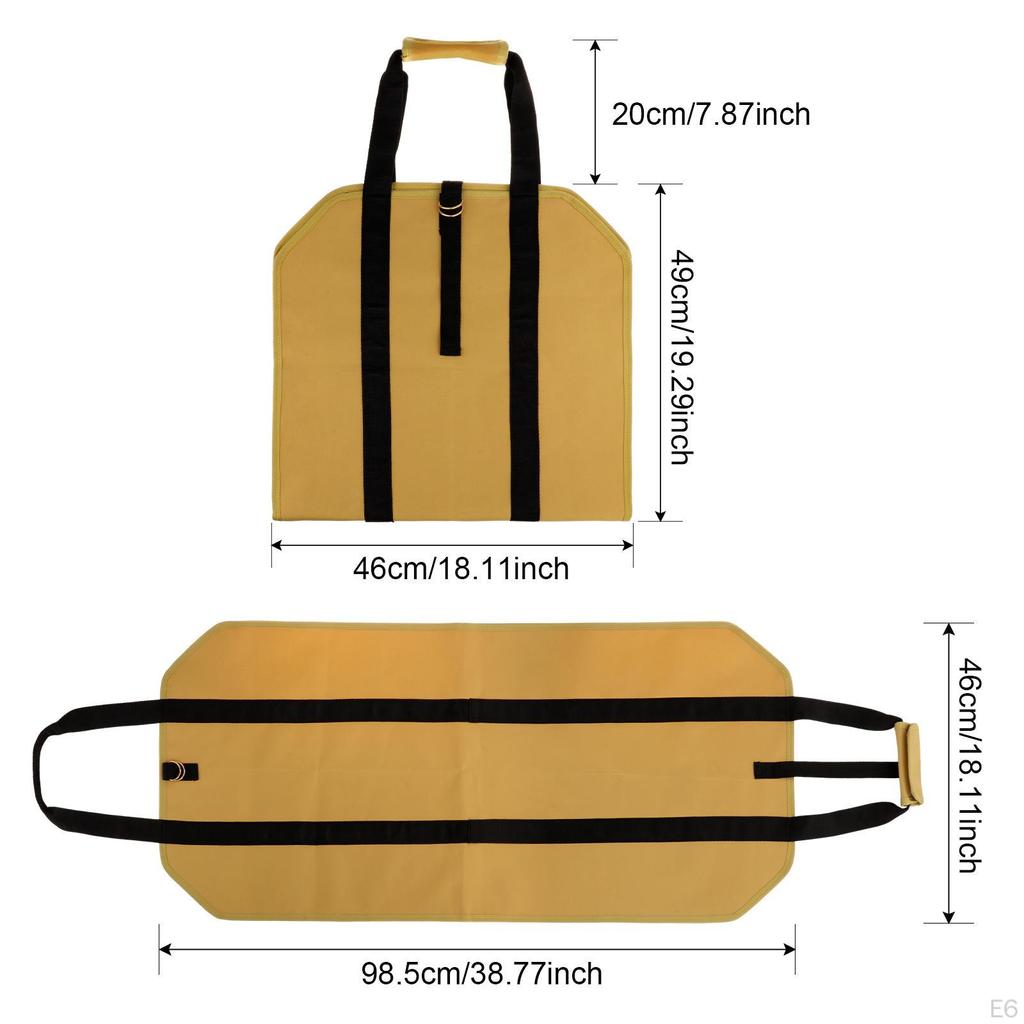 Brennholz-Tragetasche mit Griffen, verstellbarem Holzgurt, Halterung für