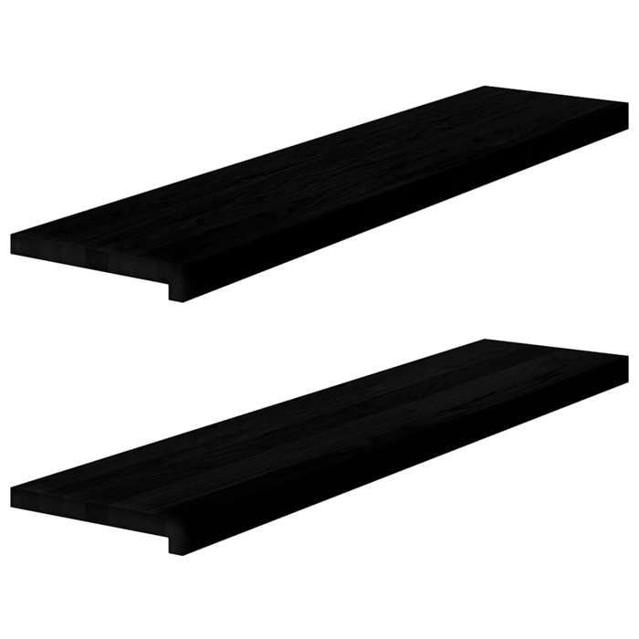 VidaXL Appuis de fenêtre 2 pcs marron foncé bois de chêne massif 4009185