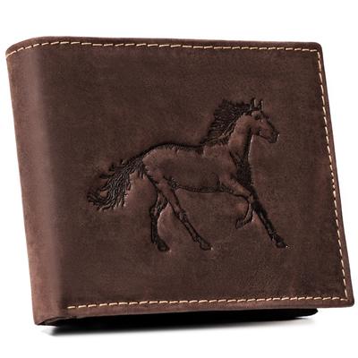 Men's Leather Wallet N992-CHM-HORSE-BL BROWN