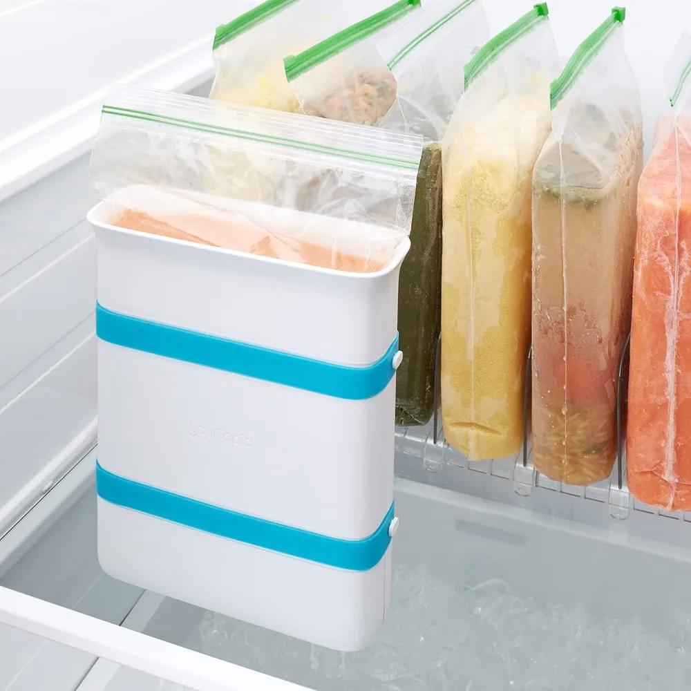 ABS Freezer Food Block Maker Meal Prep Container Leftovers Freeze Kitchen Storage Reusable Bags