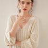 Women's Cashmere V-Neck Sweater - Autumn/Winter Knit, Loose-Fit, Slimming Korean Style Fashion