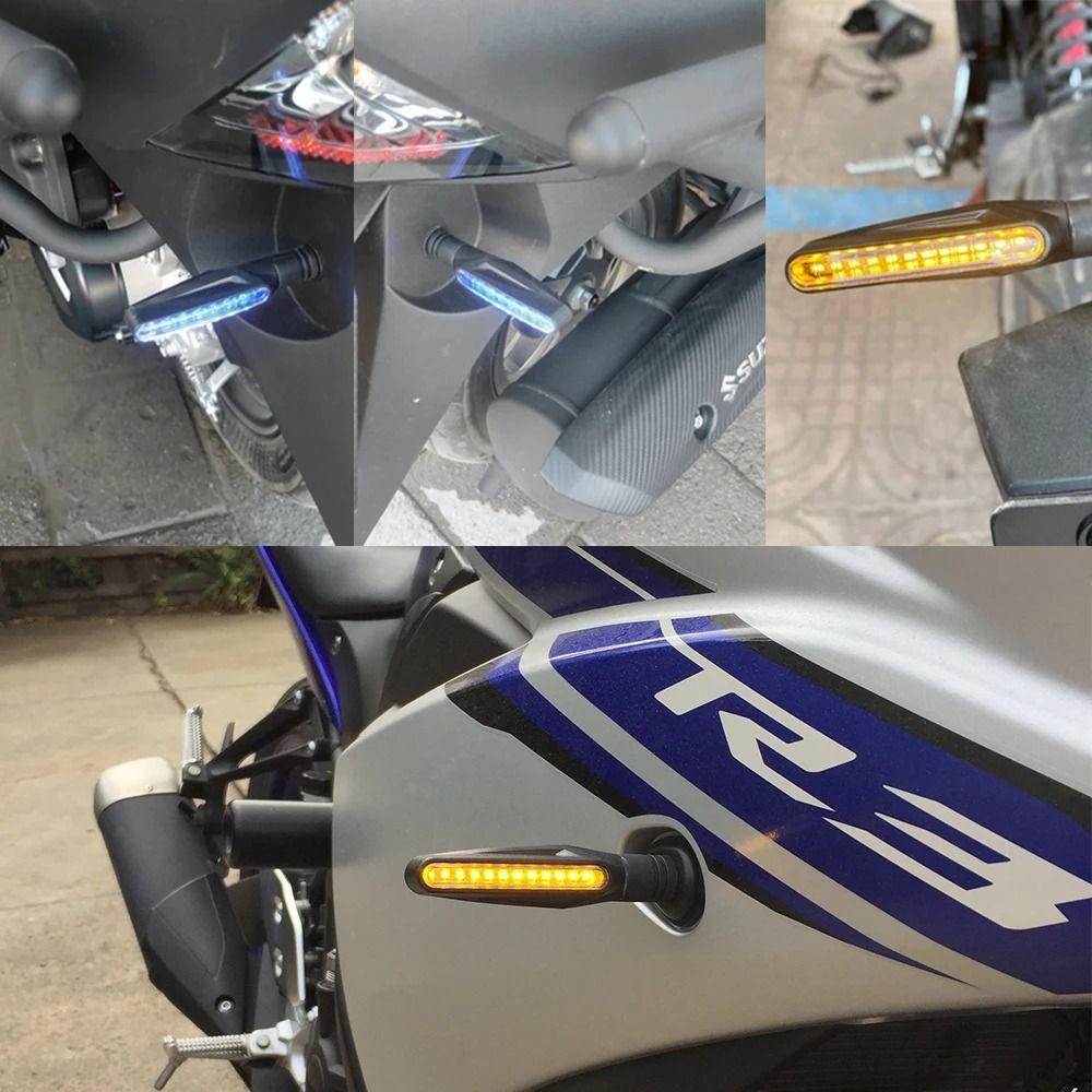 4Pcs Flowing Water Model LED Motorcycle Turn Lamp 12V Side-glowing Turn Signal  Motorcycle Equipment