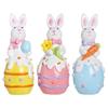 Easter Resin Bunny Table Decorations with Egg Charming Rabbit Ornaments for Parties and Celebrations