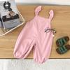 Little Pig David Girls' Summer Lace Strap Jumpsuit - Stylish Solid Color Outfit for Baby Girls