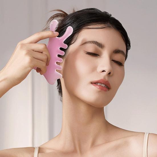 

1/2 шт., меридианная массажная расческа, многоцелевая массажная расческа для лица и головы, портативный ручной массажер для тела и головы, скребок для гуаша 1pc