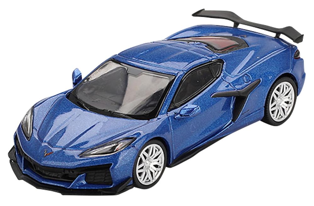 MINI GT Scale Scale Model of the 2023 Chevrolet Corvette Z06 in Elkhart Lake Blue Metallic Finished Model 1/64 (Right-Hand Drive) - MGT00892-R