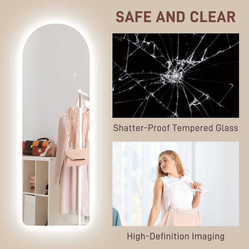 120 x 40cm Arch Mirror, with LED Lights