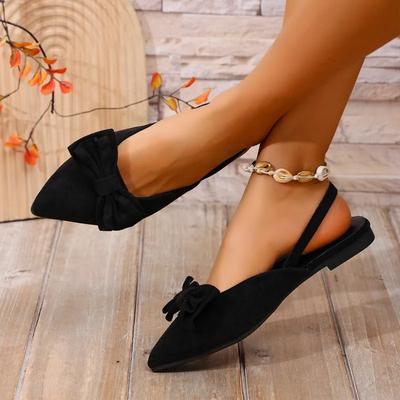 Damen Flats Spitzschuh Schleife Flanellüberzug Zehenkappe Einschlupfschuhe Damen Freizeitkleid Mode Übergröße Zapatillas De Mujer