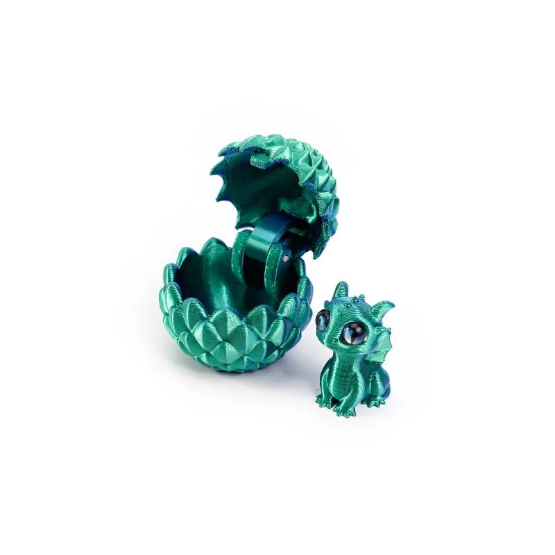 Q Version Creative 3D Printable Hatchable Mini Dragon Egg Set Hatchling Model Halloween Easter Gifts & Desktop Decorations