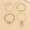 Light Luxury Diamond Lock Key Bracelet Vintage Fashion Metal Snake Bone Chain Bracelet