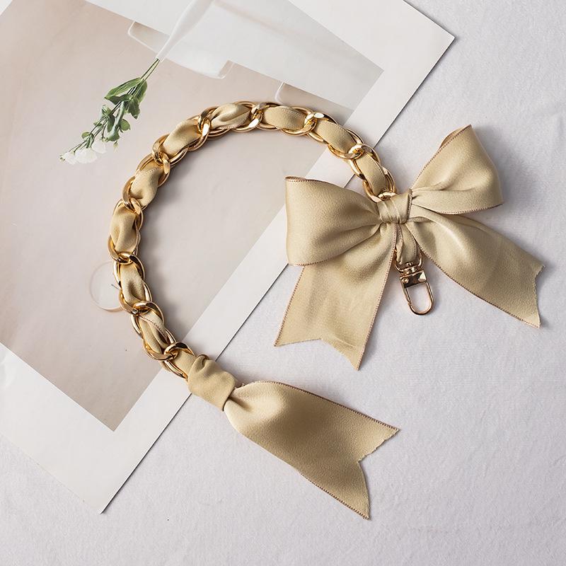 

Trendy Anti-Loss Woven Phone Lanyard with Bowknot Short Bowknot + Transparent Phone Clip жёлтый/имбирный