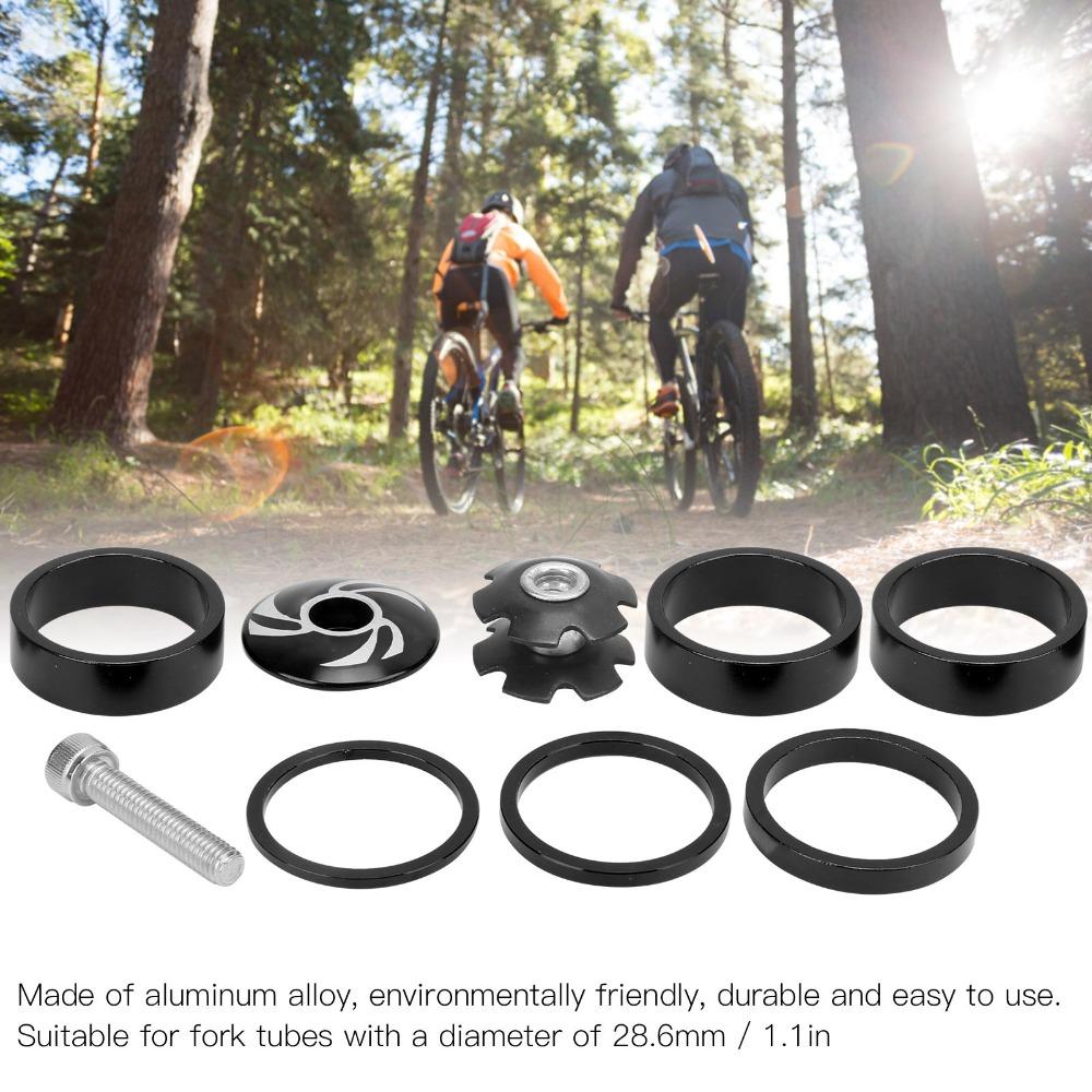 9Pcs 28.6mm Bike Headset Spacer Aluminium Alloy Bicycle Stem Cap Set  for Bicycle Front Fork