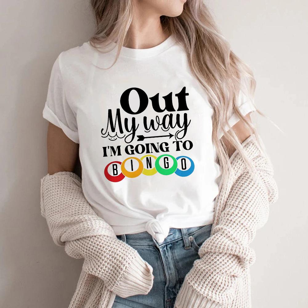 Bingo Night Print Graphic Streetwear Fashion T-Shirts Harajuku Clothes Short Sleeve Summer Tee Casual Female Tops
