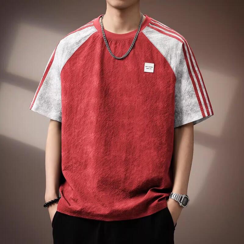 Men s Ice Silk 3D Bubble Knit Quick-Dry T-Shirt M