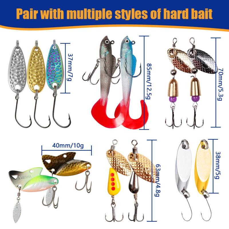 24-Piece Fishing Lure Gift Set Bass Pike Walleye Metal Spinnerbaits Minnows Assorted Colors Carbon Steel