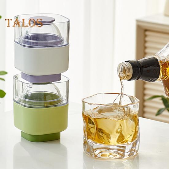 Silicone Sphere Ice Mold Easy Release Circle Ice Hockey Mold with Lids Slow Melting Spherical Ice Makers for Whiskey Cocktails Bourbon