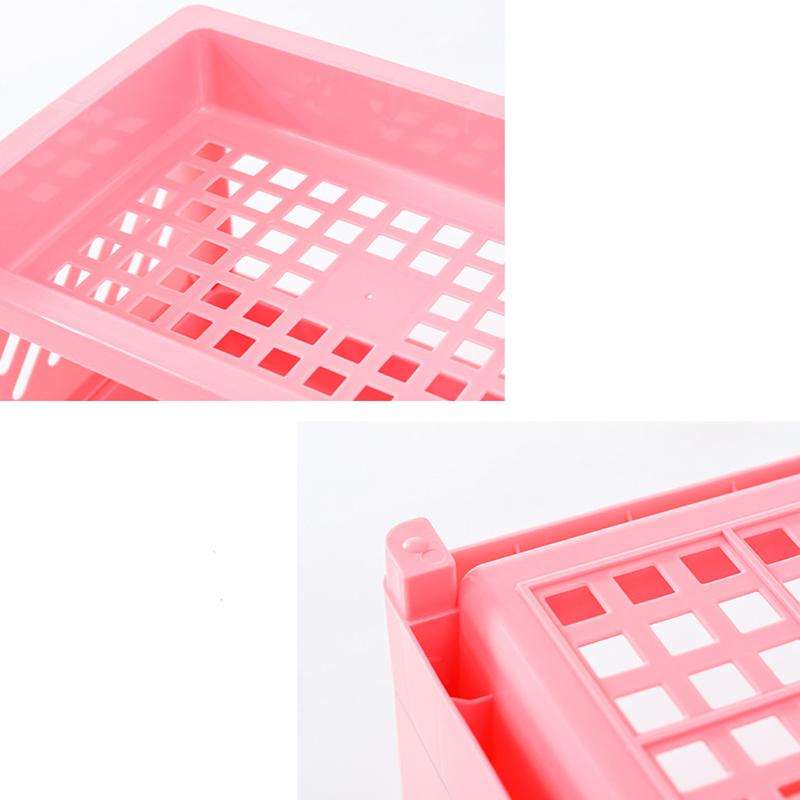 PP Desktop Double Layer Storage Rack Rectangular White Organizing Student Desk Office Cosmetics Stationery