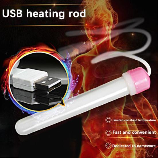 2Pcs USB Heating Rods Safe Warm Stimulation Convenient Unique Warmer Sticks for Men's Masturbation Cup