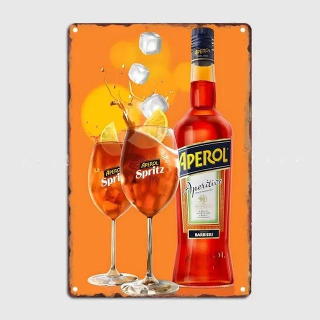 Panneau Métal Cocktail Aperol Rétro Vintage Drôle Décorations Murales Jardin Accessoires Décor Maison Affiche Art pour Maison Bar