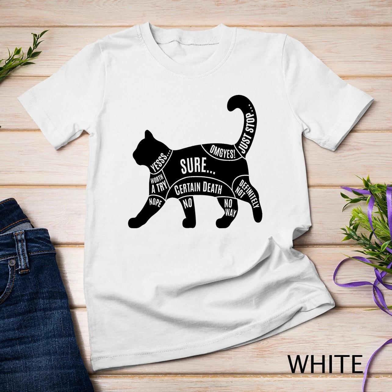 Cat Petting Chart Cute Graphic Design Funny Gifts Cat Lover Unisex T-shirt 2XL