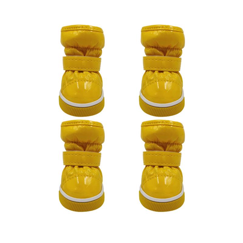 

4 шт. Хлопковые зимние ботинки для щенков - Плюшевая зимняя обувь для тедди, бишона, померанского шпица Size 3