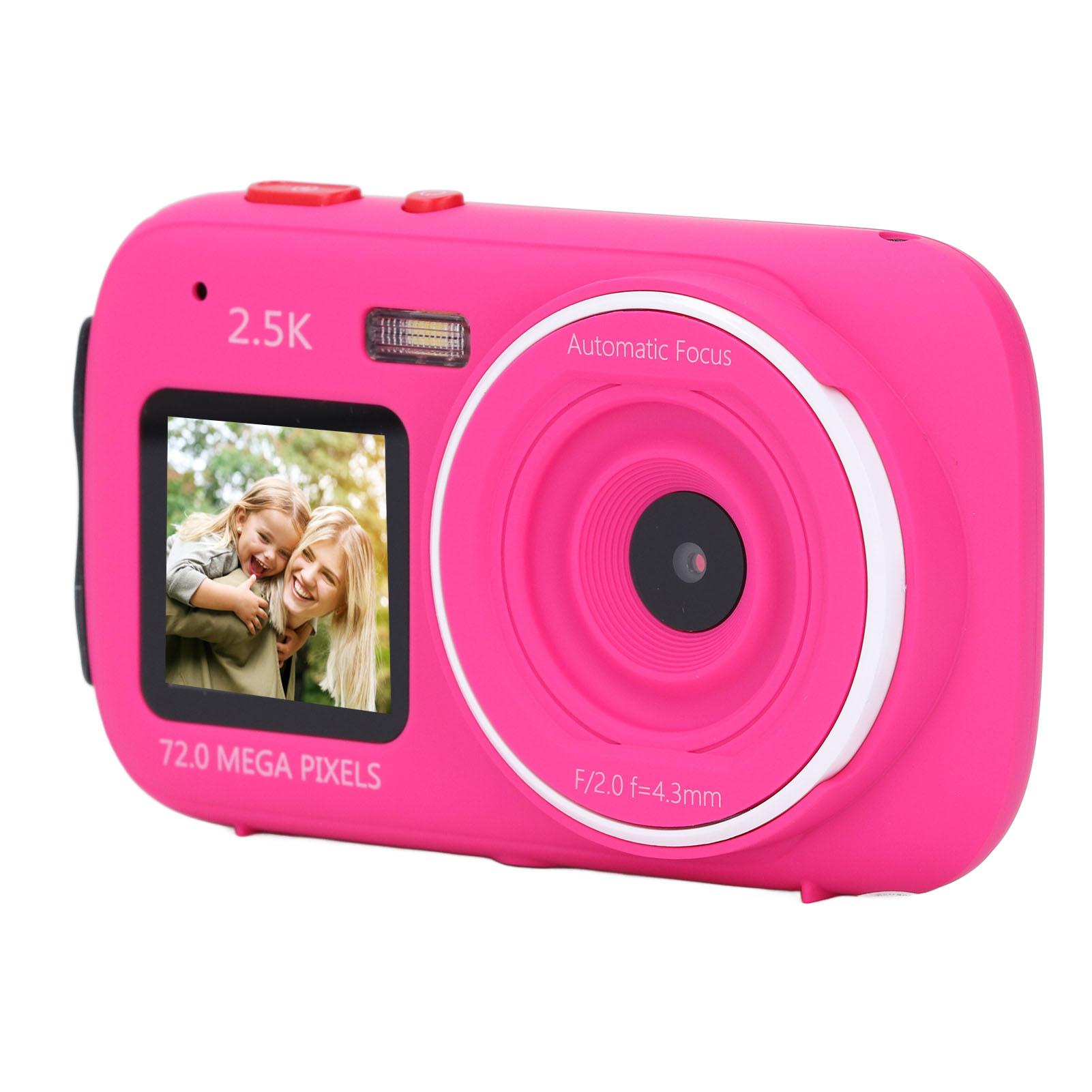 

Digital Camera 72MP 2.5K Dual Screen 16X Digital Zoom Autofocus Anti Shake Automatic Light Sensitive 750mAh Selfie Rose Red