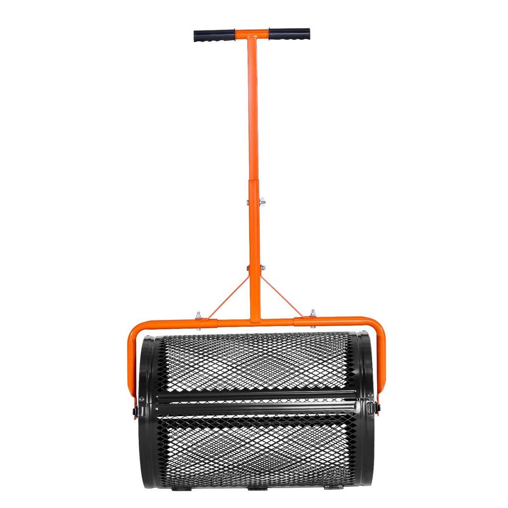 Spargicontenuto, Spargitofano da 61 cm con Manico a T, Altezza Regolabile su 3 Livelli, Rullo Spargitofano da Giardino in Acciaio Verniciato a Polvere, Robusto
