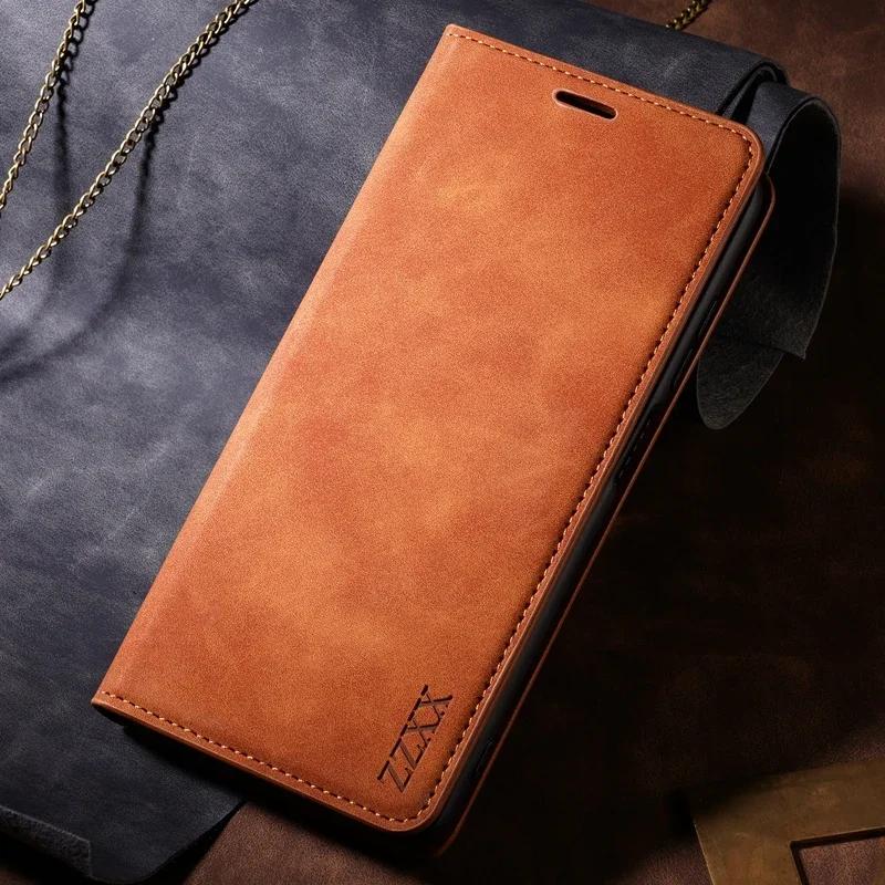 Wallet Skin Friendly Flip Leather Case For Samsung Galaxy S26 Ultra S25 Edge S24 Plus S23 FE A15 A16 A17 A26 A35 A36 A54 A55 A56