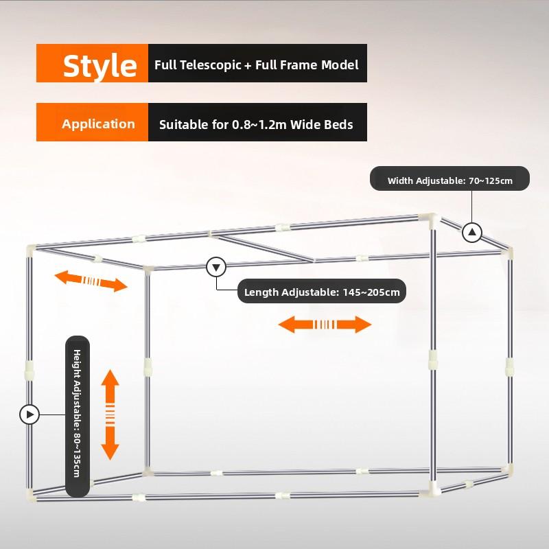 New Expandable Student Dormitory Bed Curtain Stainless Steel Frame Upper And Lower Bunk Bed Mosquito Net Pole Support Rod