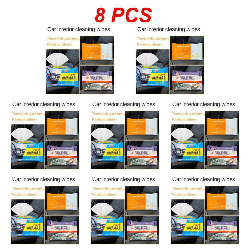 1~8 DB 15 Törlőkendő Autóhoz Gyengéd Multifunkcionális Autóbelső Kiegészítők Belsőtér Tisztító Törlőkendő Univerzális Felület Por Eltávolítás