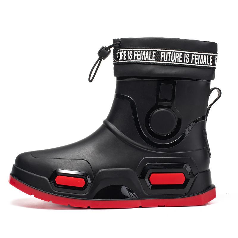 Fashion short rain shoes men's adult new rain boots wear thick-soled wear-resistant rubber shoes kitchen non-slip low-top waterproof shoes