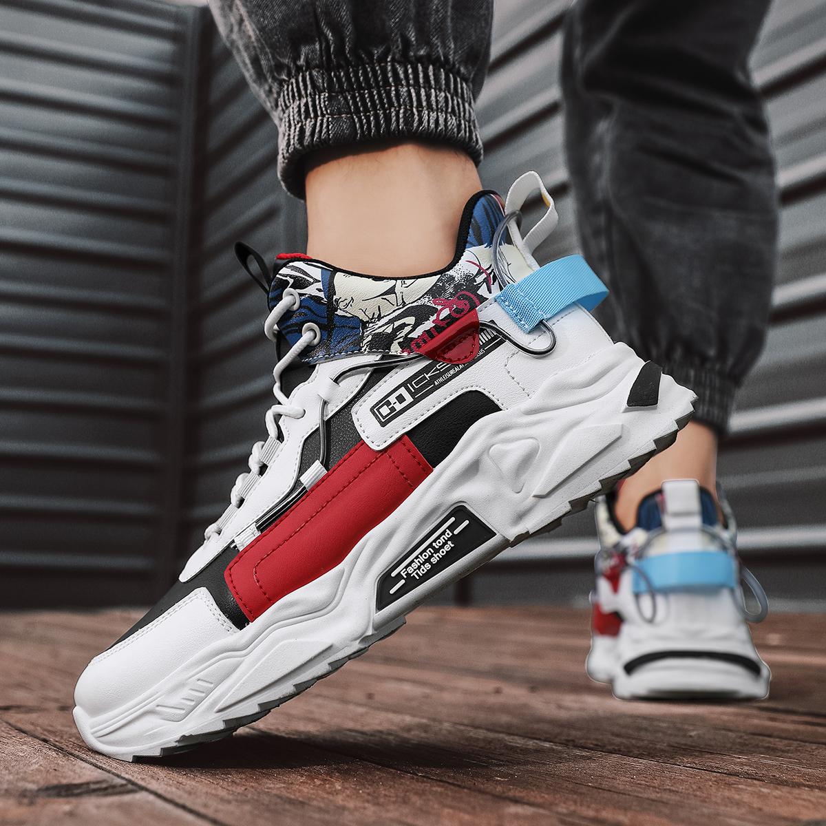 

Мужские кроссовки Оригинальные кроссовки Комфортные брендовые кроссовки Вулканизированная обувь Повседневная обувь на платформе для мужчин Повседневная мужская теннисная обувь 43 красный