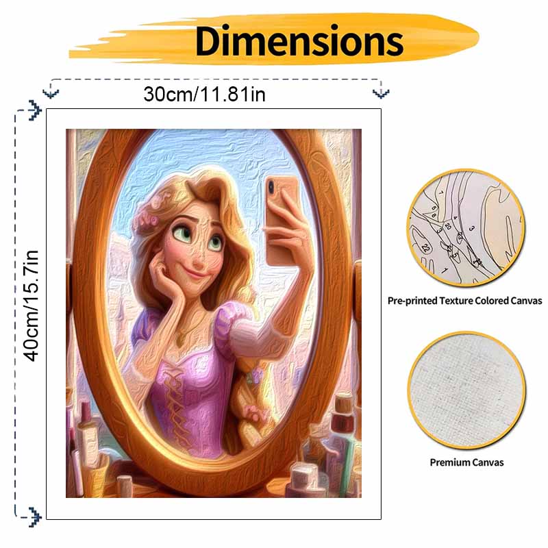 Disney oil painting art painting kit Rapunzel Selfie handmade diy gift home decoration wall art decor for bedroom canvas painting supplies