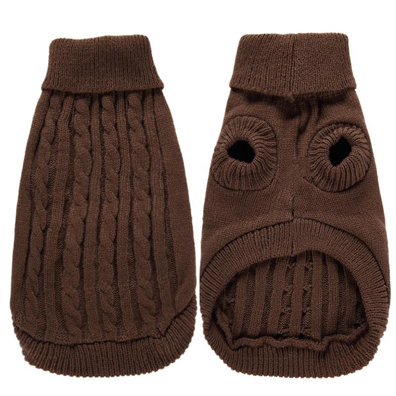 Solid Color High-Neck Cable Knit Eco-Friendly Pet Sweater Warm Autumn/Winter Pullover Dogs Cats 12 Vibrant Hues Simple Soft