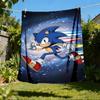 1pc Sonic, Speed Outdoor Personalized Flannel Blanket, Soft, Lightweight Personalized Flannel Blanket, Digital Printing,