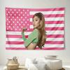 1pc Pink US Flag Grande Tapestry, Pop Star Aesthetic Wall Hanging, Celebrity Art Decor, Cute Modern Decoration for Bedroom Dorm