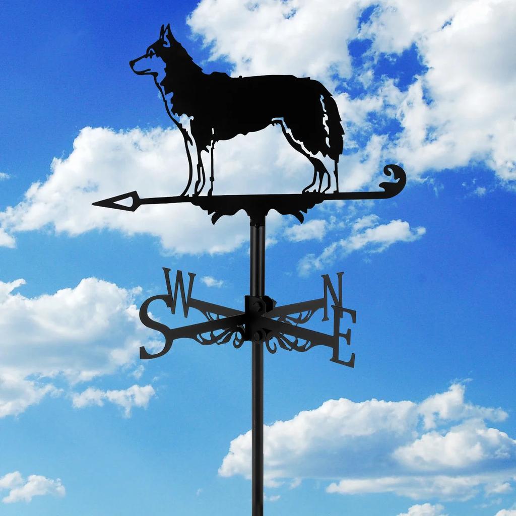 Dog Weather Vane Metal Animal Weathervanes Decoration Creative Vintage Dog Weathervanes Heavy-Duty Black Dog Wind Direction